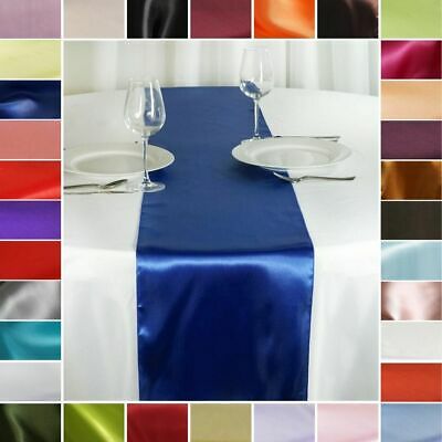 10 Pcs Satin 12x108" Table Runners Wedding Party Reception Catering Decorations