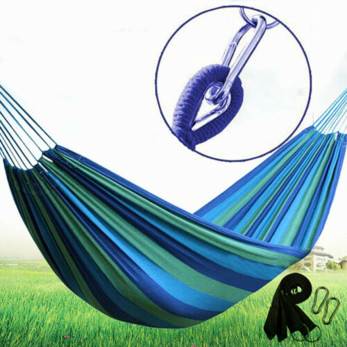 Outdoor Cotton Rope Hammock Hanging Swing Camping Canvas Bed Double / Single Usa