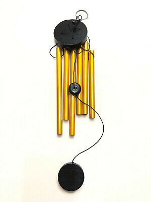 Feng Shui 6 Six Rod Metal Windchime Wind Chime Gold Color