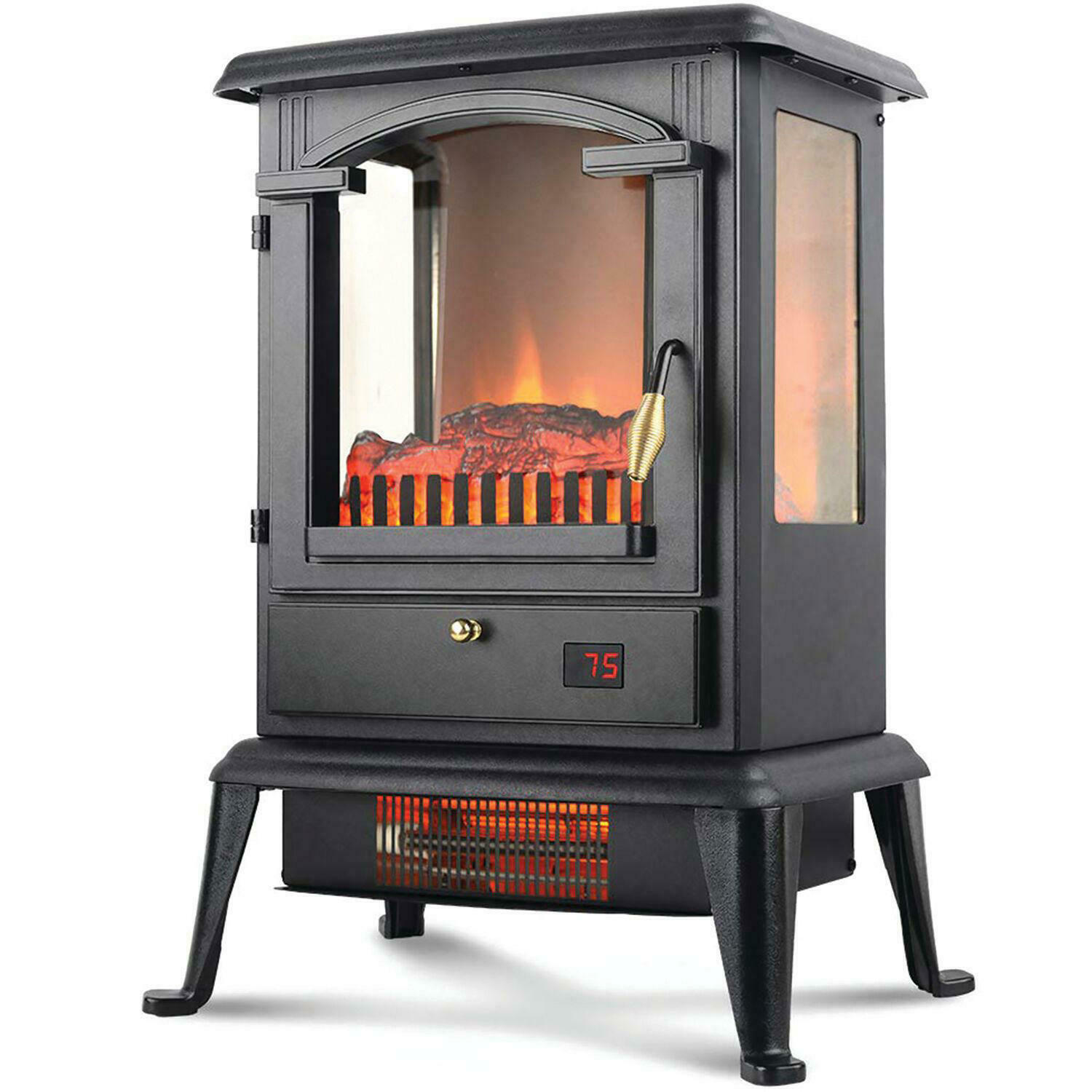 Warm-living 1,500w 17" Freestanding Infrared Stove Heater With Remote